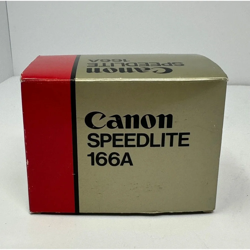 Canon Speedlite 166A Vintage Camera Flash with Case and Box Made in Japan B2